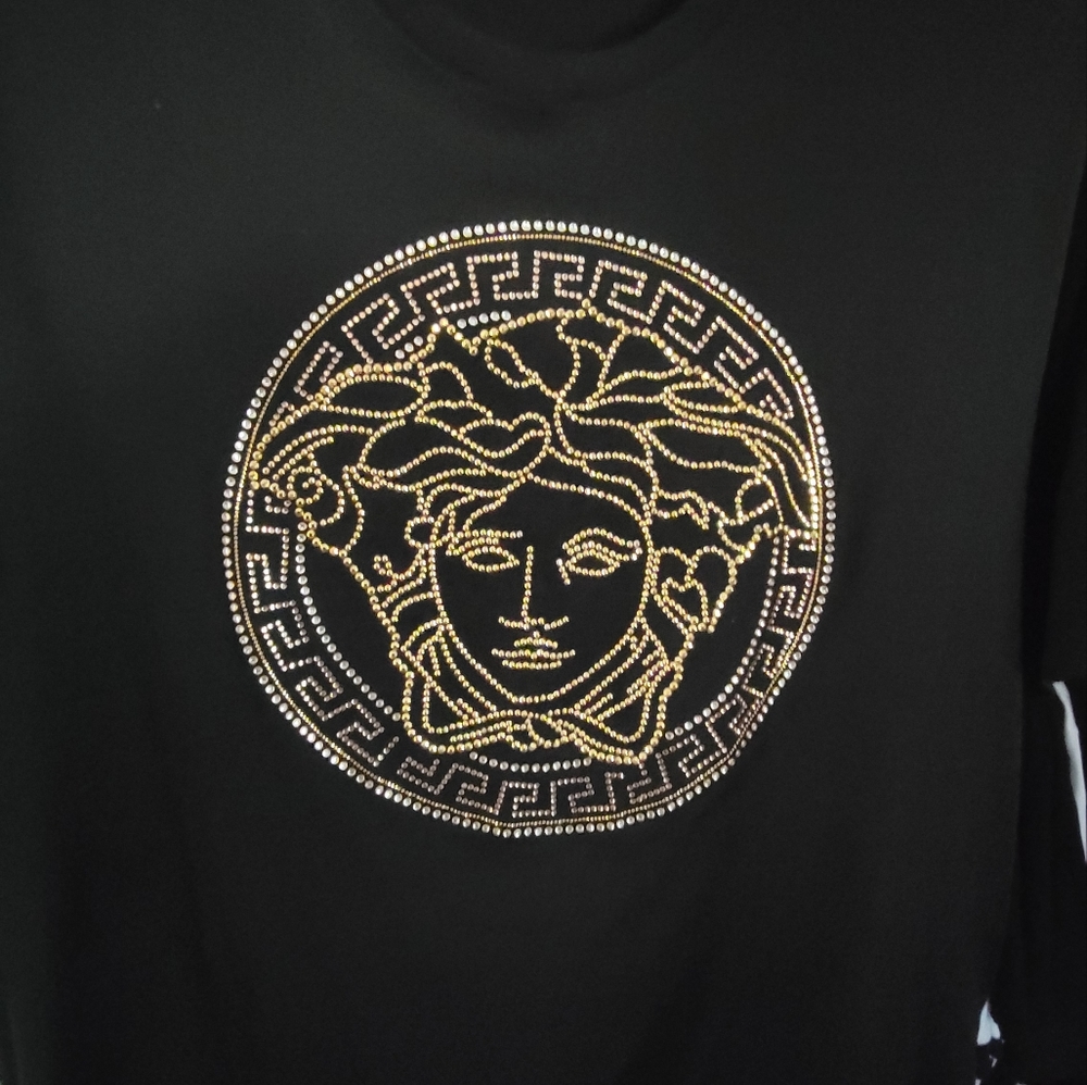 Men's Versace Black Medusa Crytal-embellished Tee 6X (US3X)